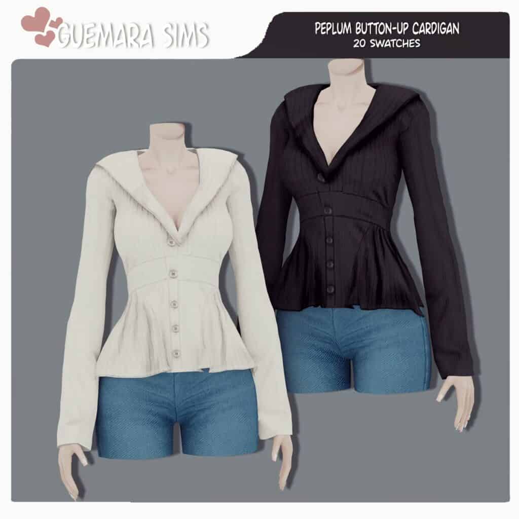 Peplum Button-Up Cardigan