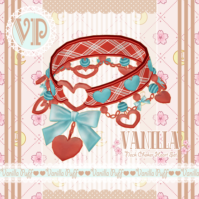 Vanilla Neck Choker Heart Set