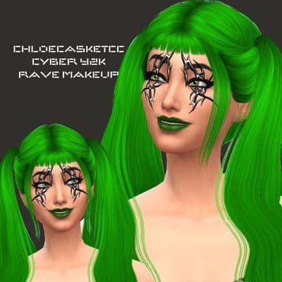 Cyber Rave Y2K Makeup