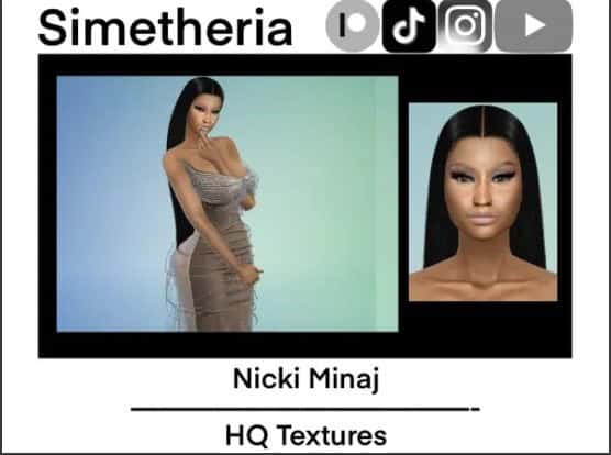 Sims 4 Realistic Nicki Minaj Skin