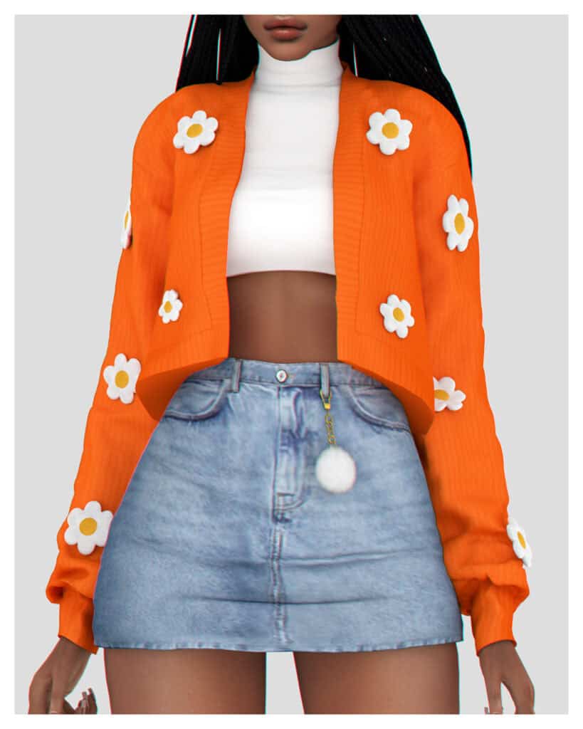 Crop Turtleneck with Cardigan