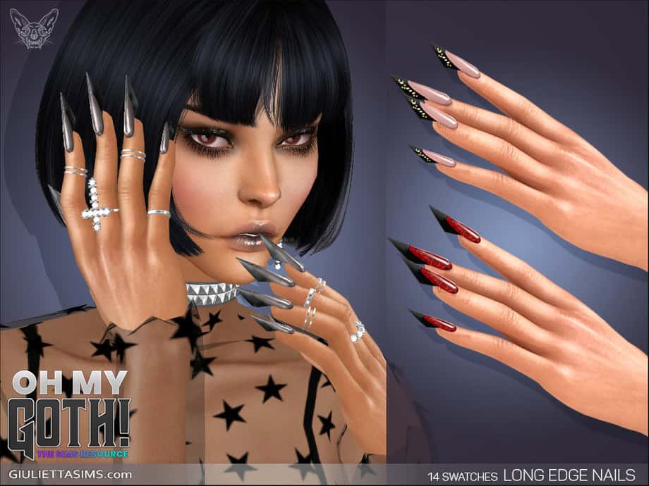 Oh My Goth Long Edge Gothic Nails