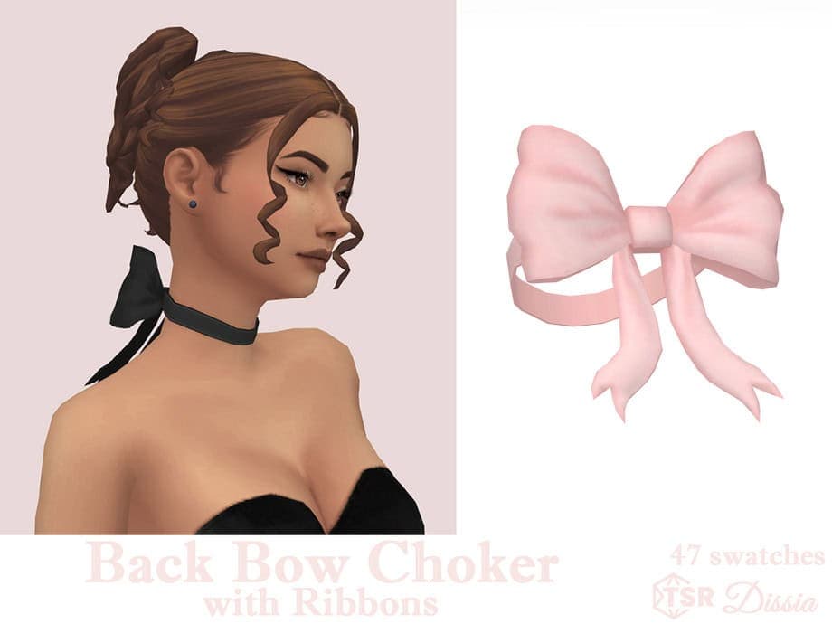 Back Bow Choker with Ribbons