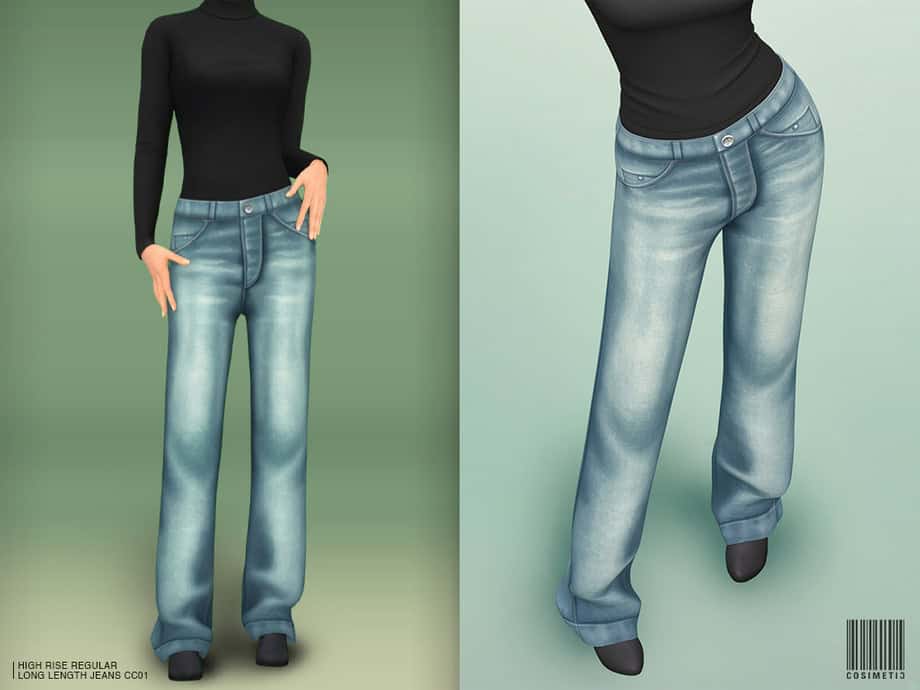 2000s High Rise Regular Long Length Jeans