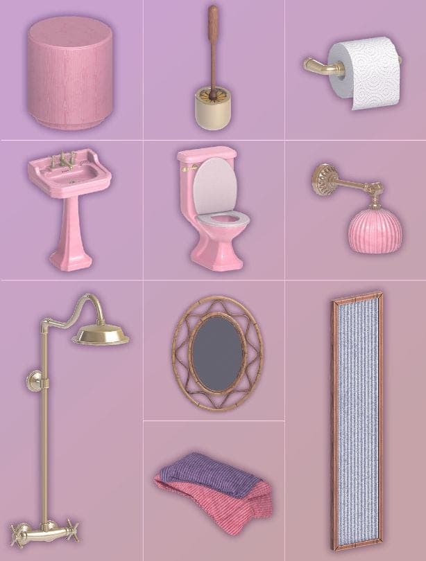 1 Roseblush Bathroom Set