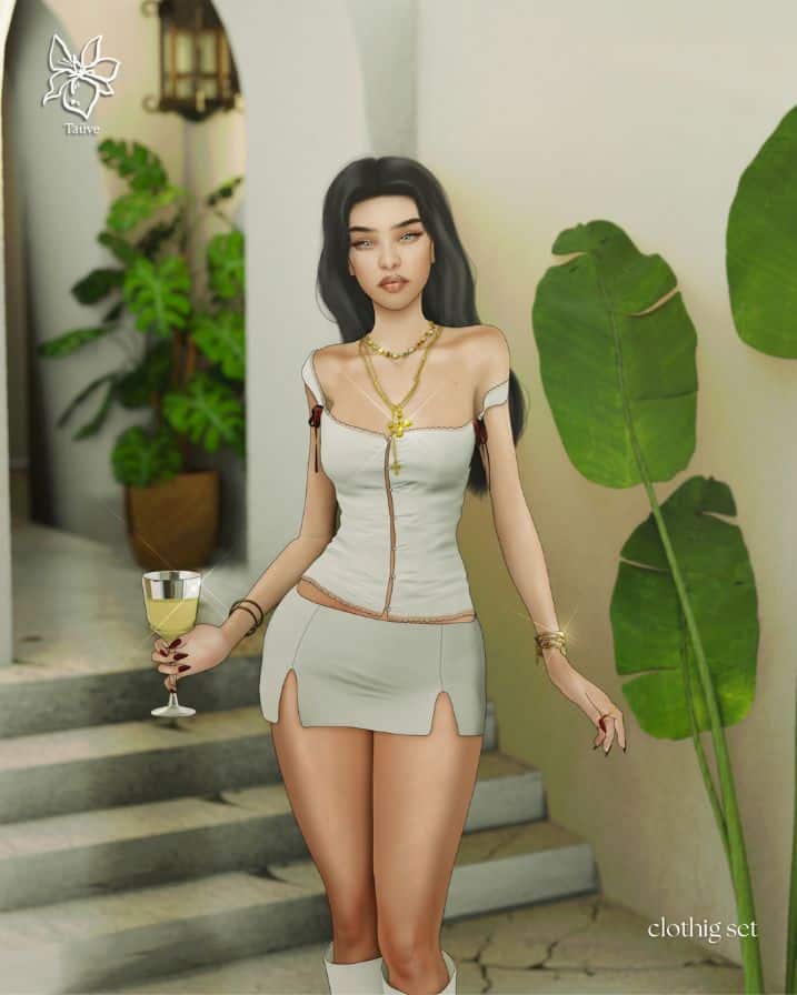 5 White Wine Clothing Set