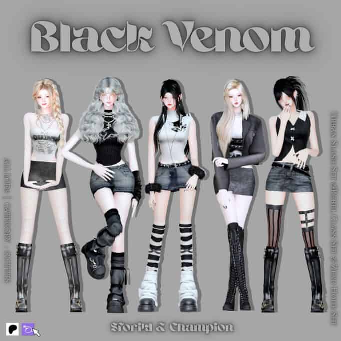 6 Black Venom Clothing Set