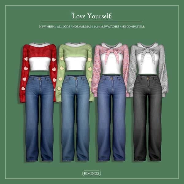 93 Love Yourself CC Clothing Set