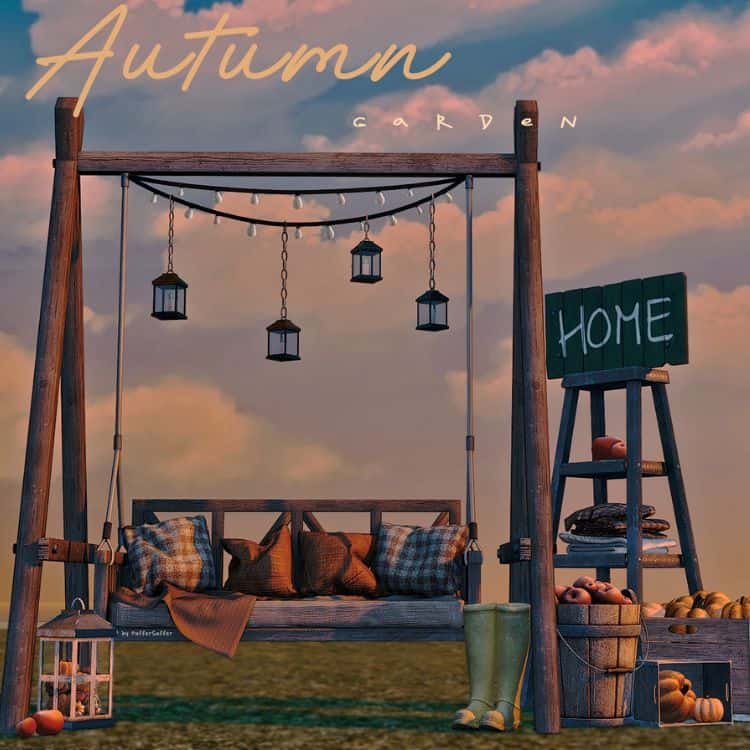 Autumn Garden CC for Sims 4