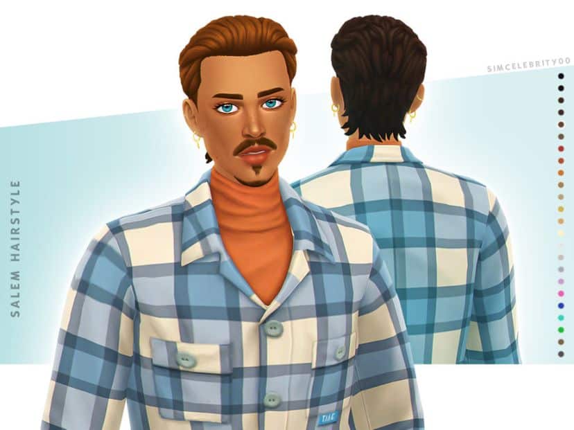 Combed-Back Hairstyle CC for Men