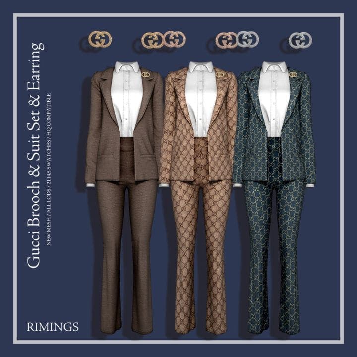 Designer Sims 4 Suit Set
