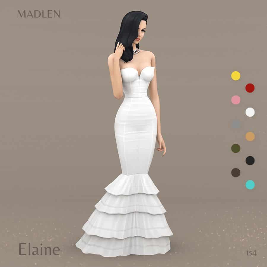 Elaine Dress Sims 4 Wedding CC