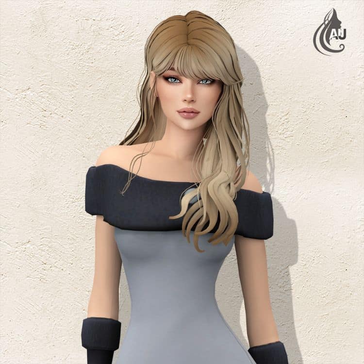 Female Maxis Match Long Wavy Hair
