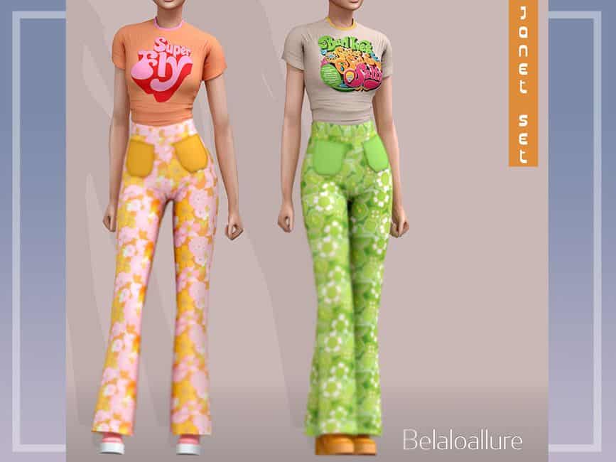 Female Sims 4 70s CC Top