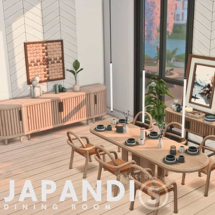 Japandi Dining Room CC Pack