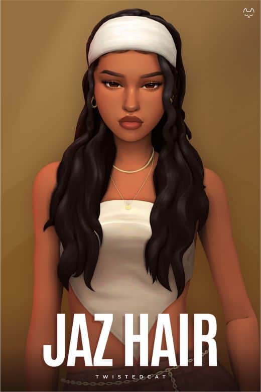 Jaz Curly Hair CC and Accessory