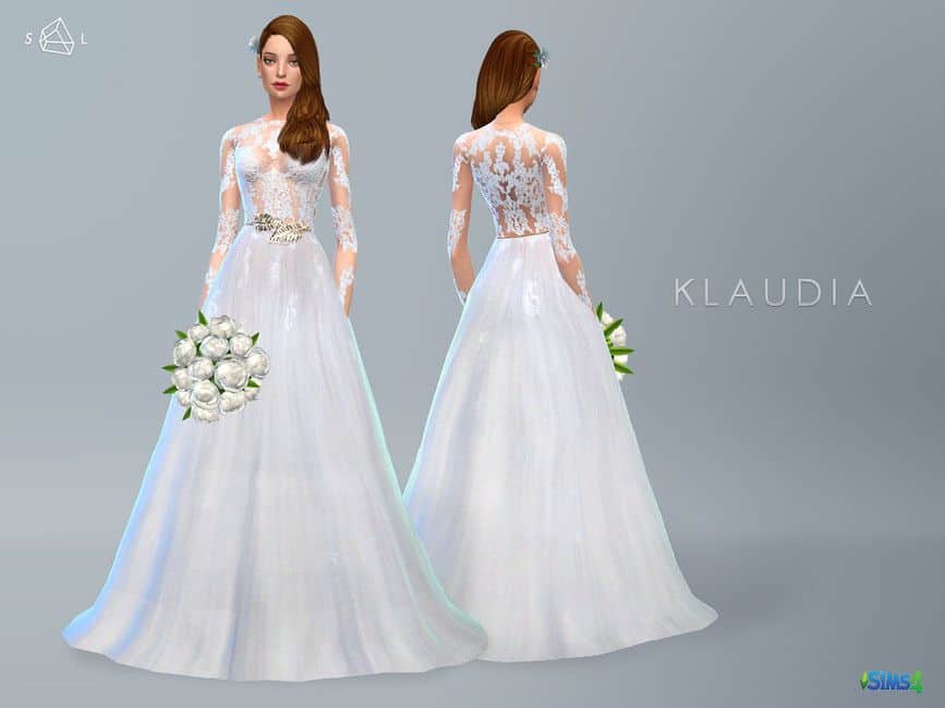 Laced Sims 4 Wedding Dress CC