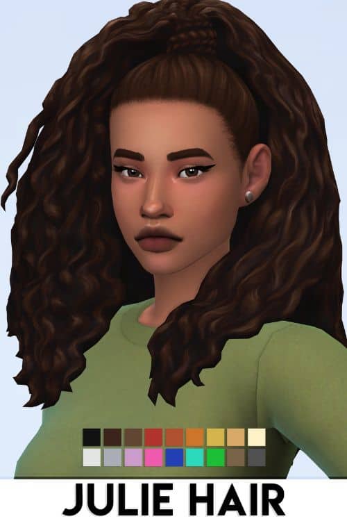 Large Curly Ponytail Hair CC