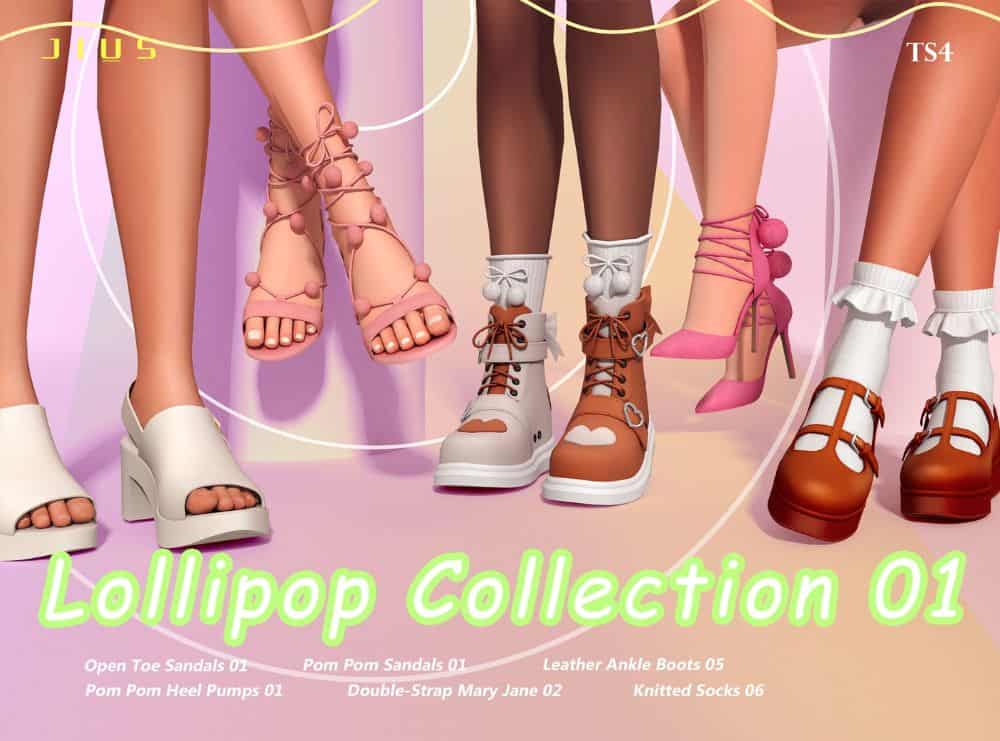 Lollipop Sims 4 Shoes Set