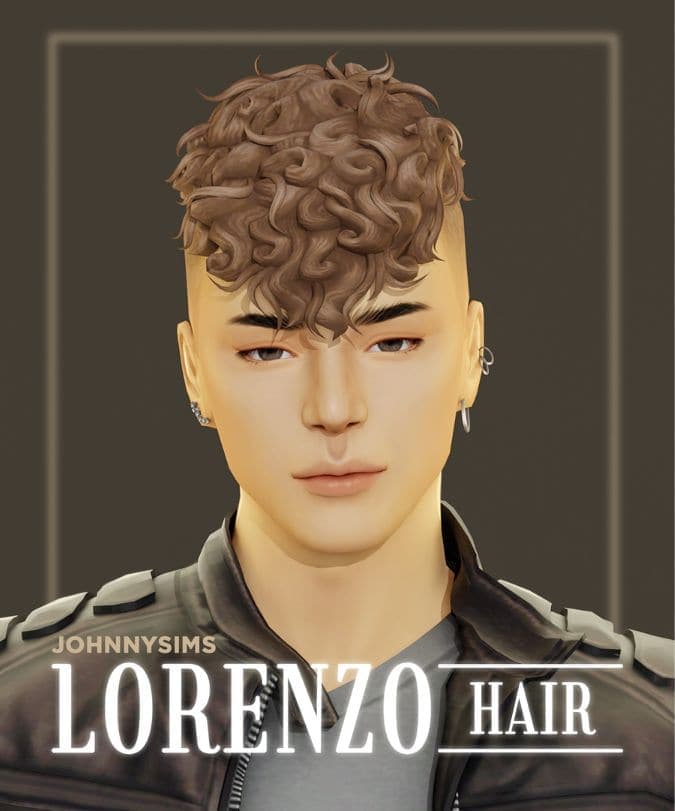 Lorenzo Curly Haircuts for Sims 4
