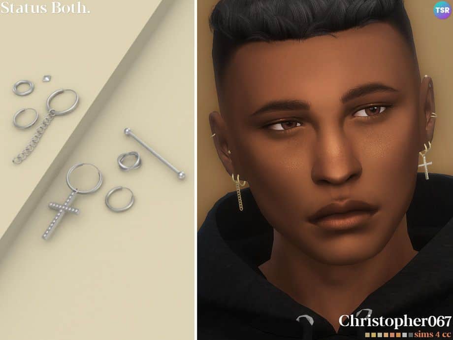 Male Status Earrings Set