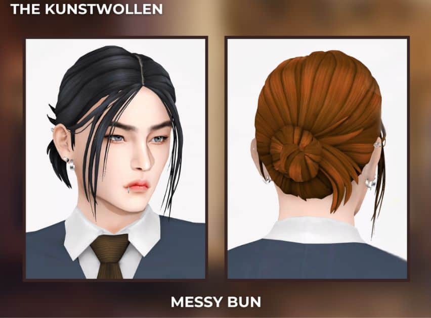 Messy Bun Hair Male CC
