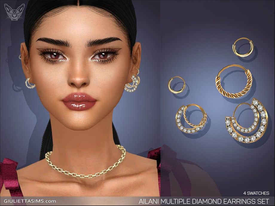 Multiple Diamond Earrings Set