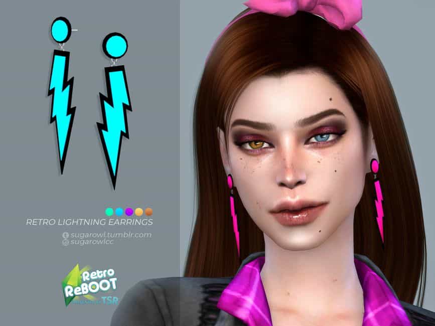 Neon Lighting Bolt Earrings