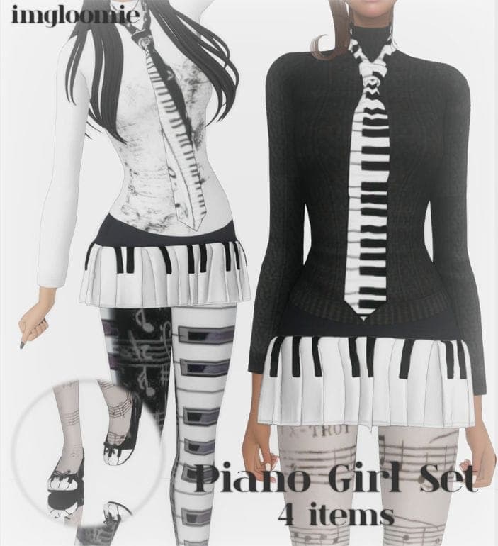 Piano Girl Set
