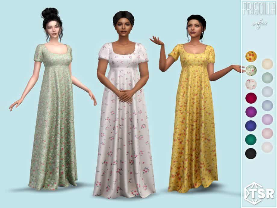 Priscilla Long High-Waisted Dress