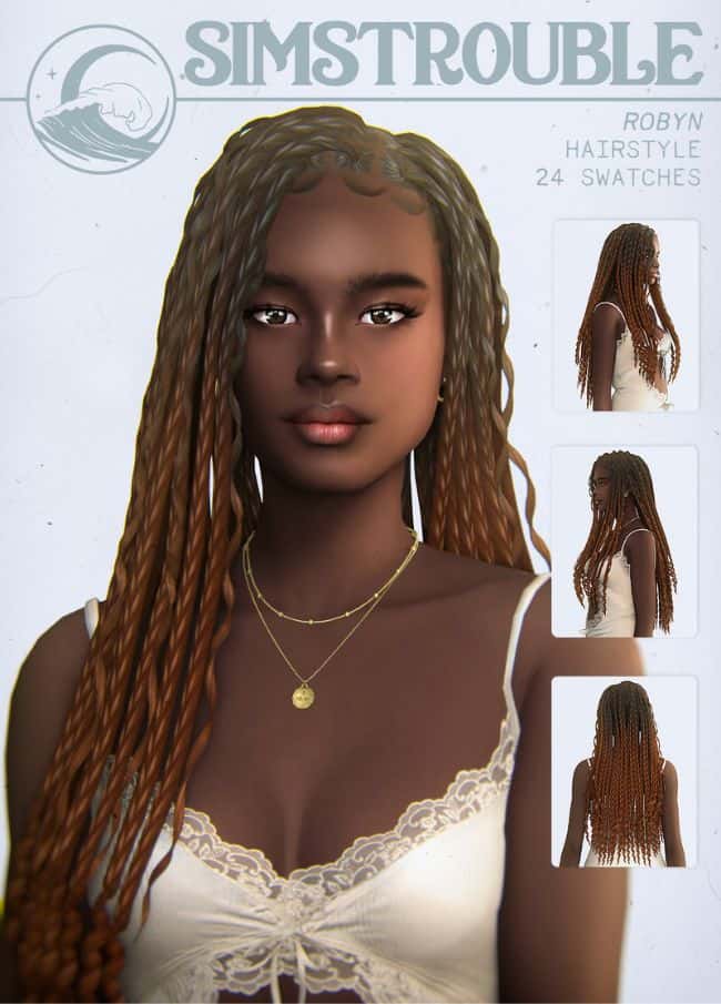 Robyn Black Hair CC Maxis Match