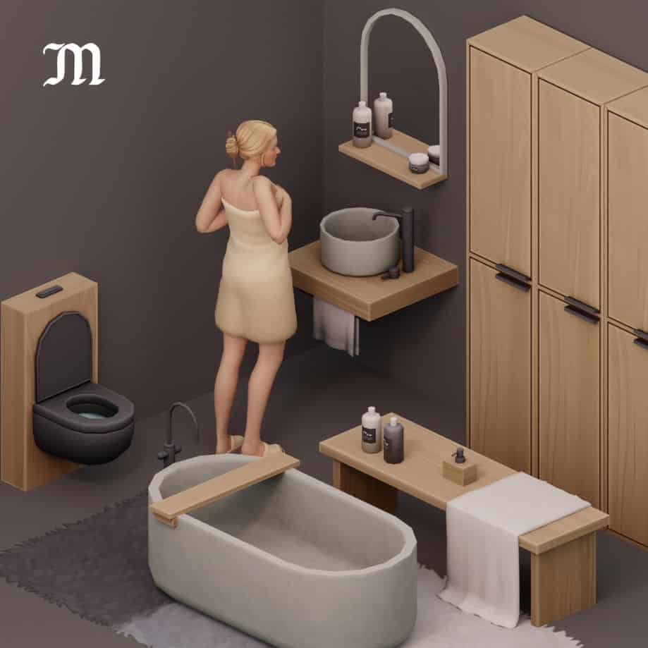 Serene Sims 4 Bathroom CC