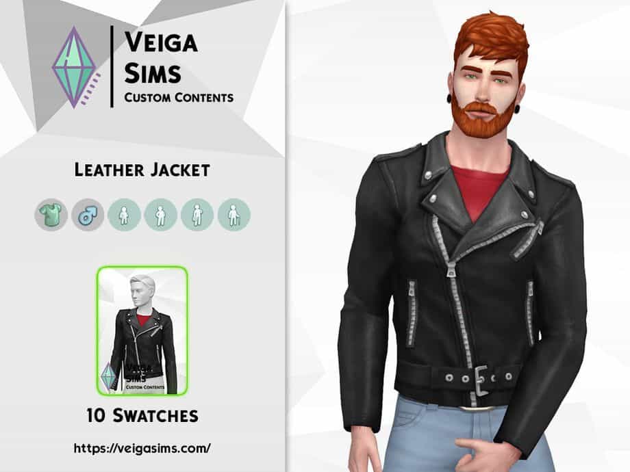 Sims 4 Biker Leather Jacket