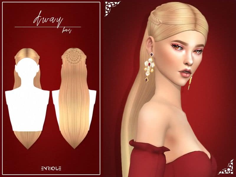 Sims 4 Braided Half Updo Hair