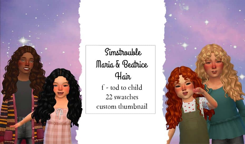 Sims 4 Curly Child CC Pack