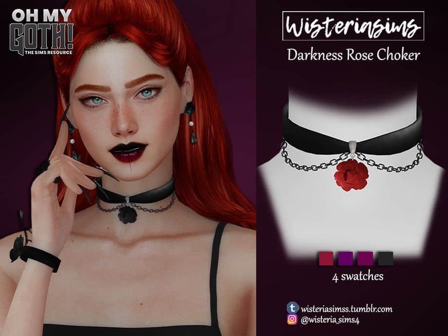 Sims 4 Darkness Rose Chocker
