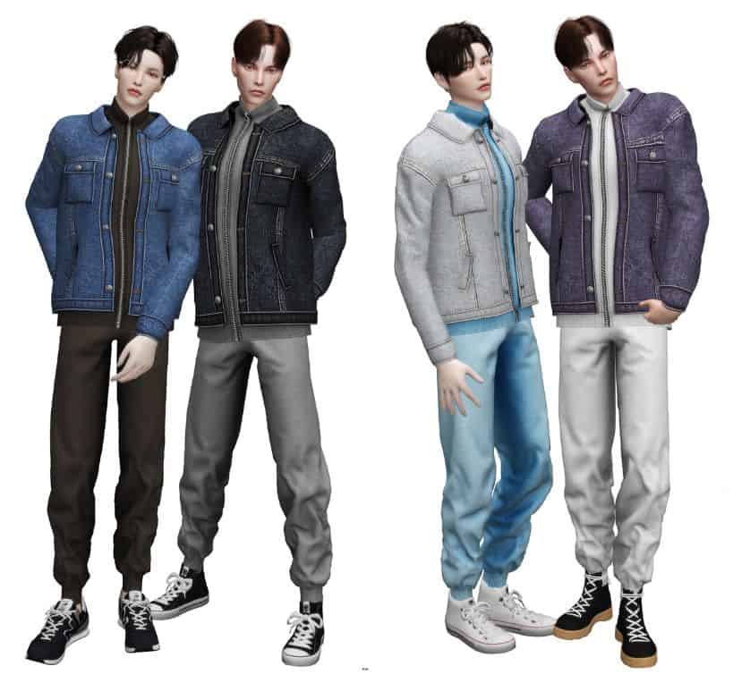 Sims 4 Denim Jacket & Pants Set