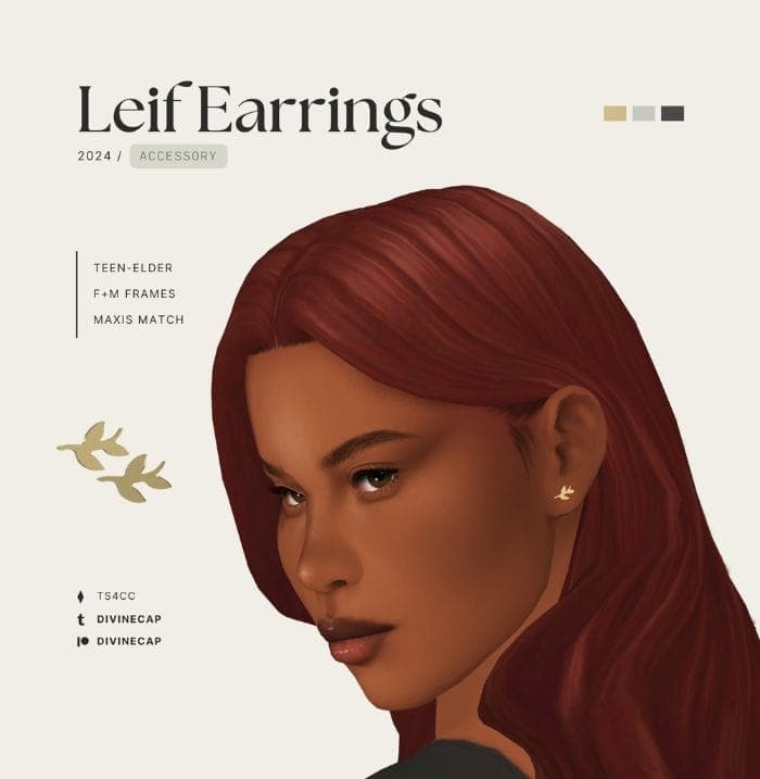 Sims 4 Leif Earrings