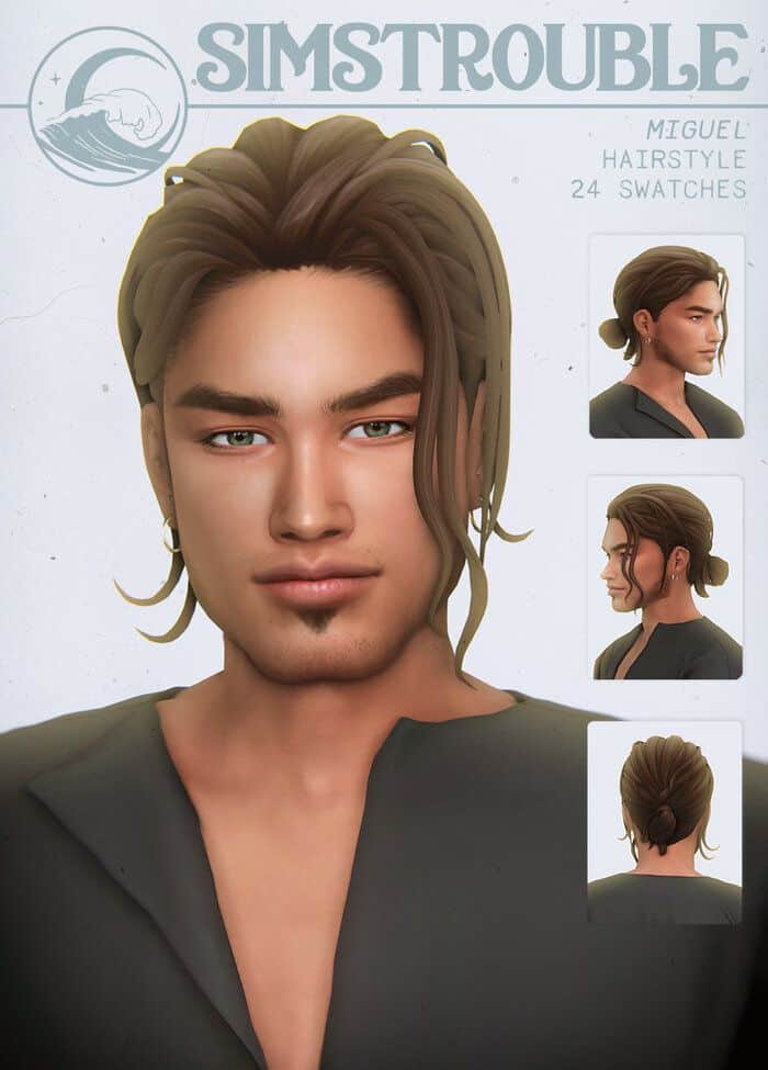 Sims 4 Male CC Hair Bun