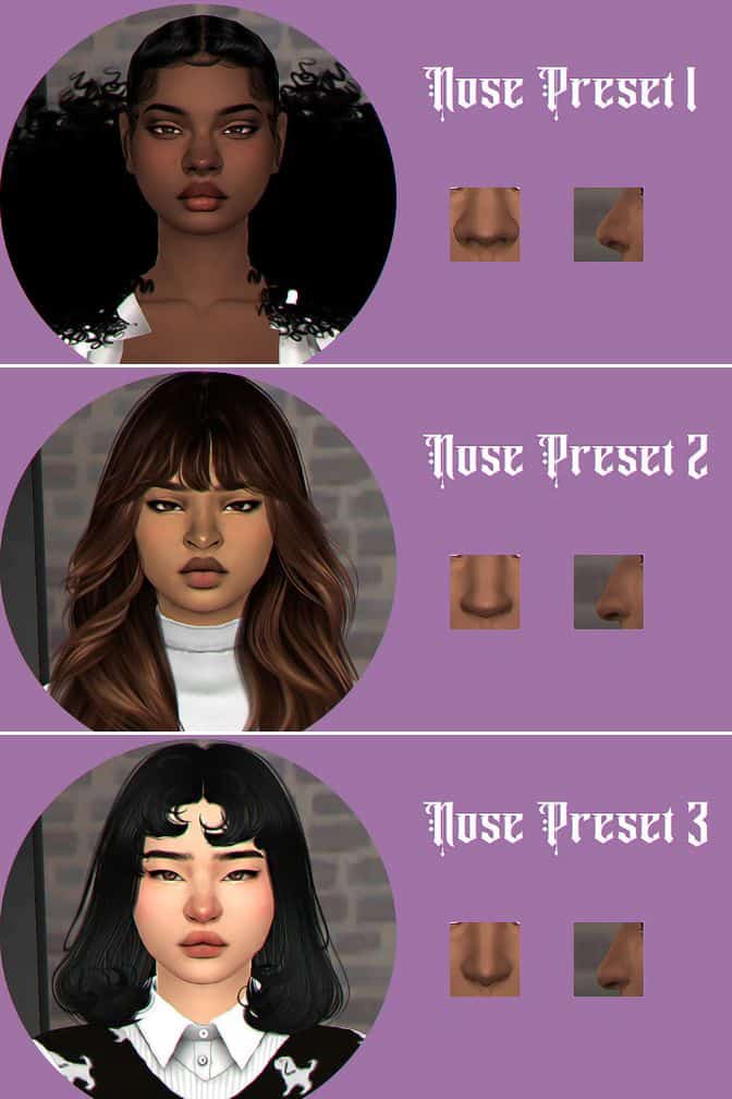 Sims 4 Nose Presets for Females