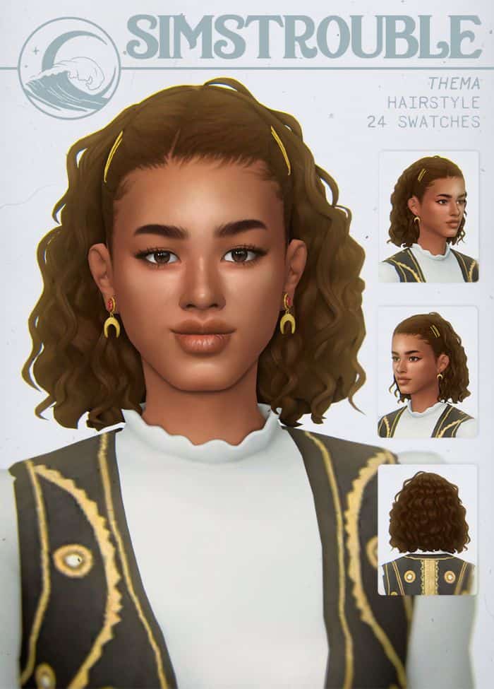 Sims 4 Short Curly Bob