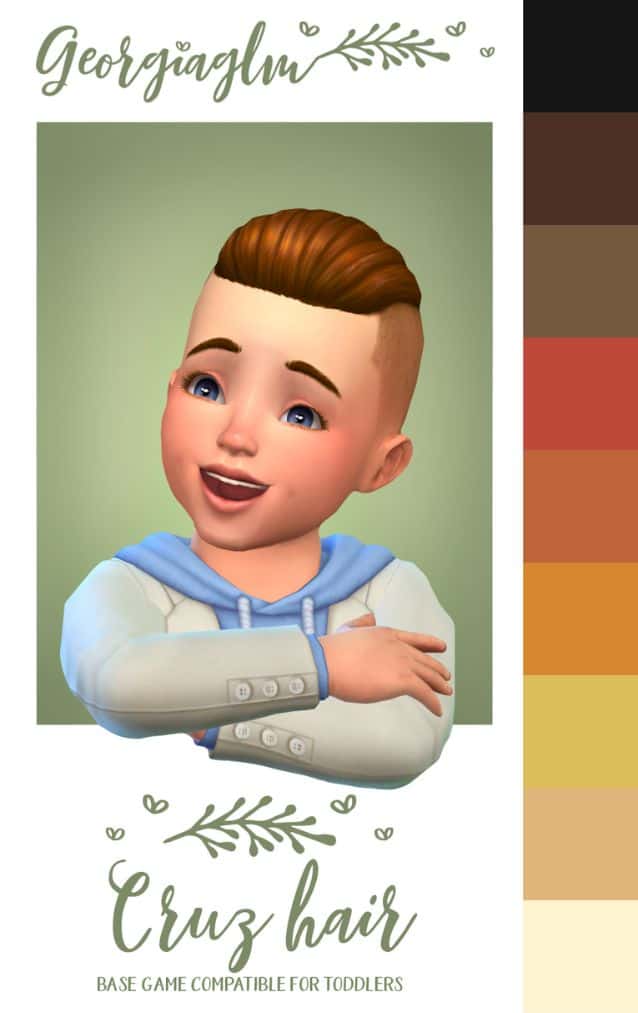 Sims 4 Toddler CC Cruz Hair