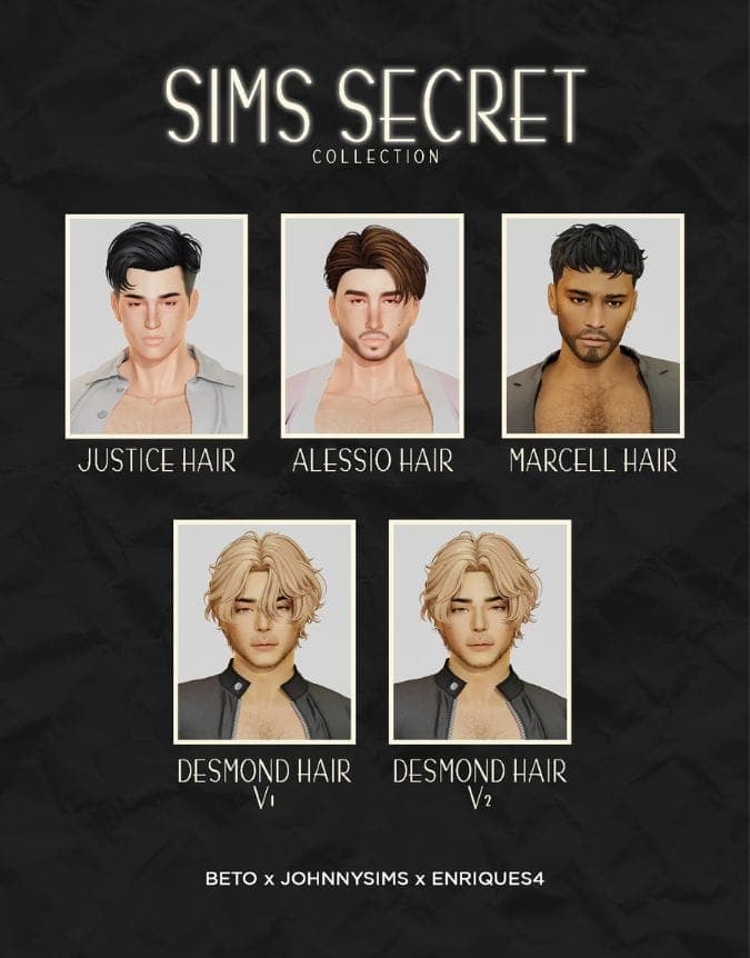 Sims Secret Male Hairs