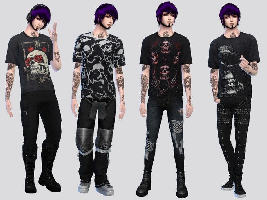 Skull Goth Tees Set