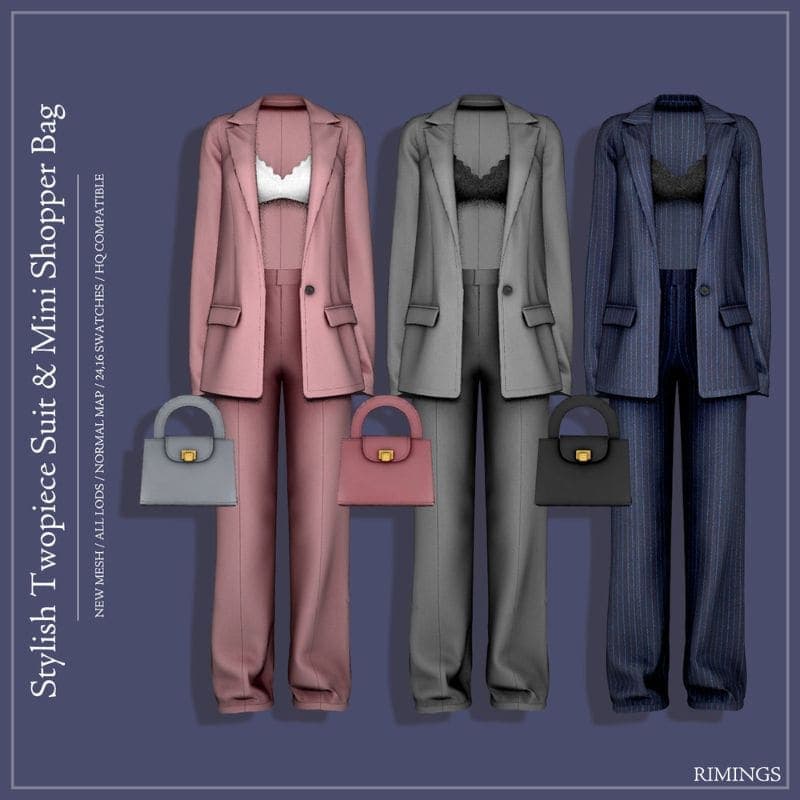 Two-piece Suit & Mini Shopper Bag
