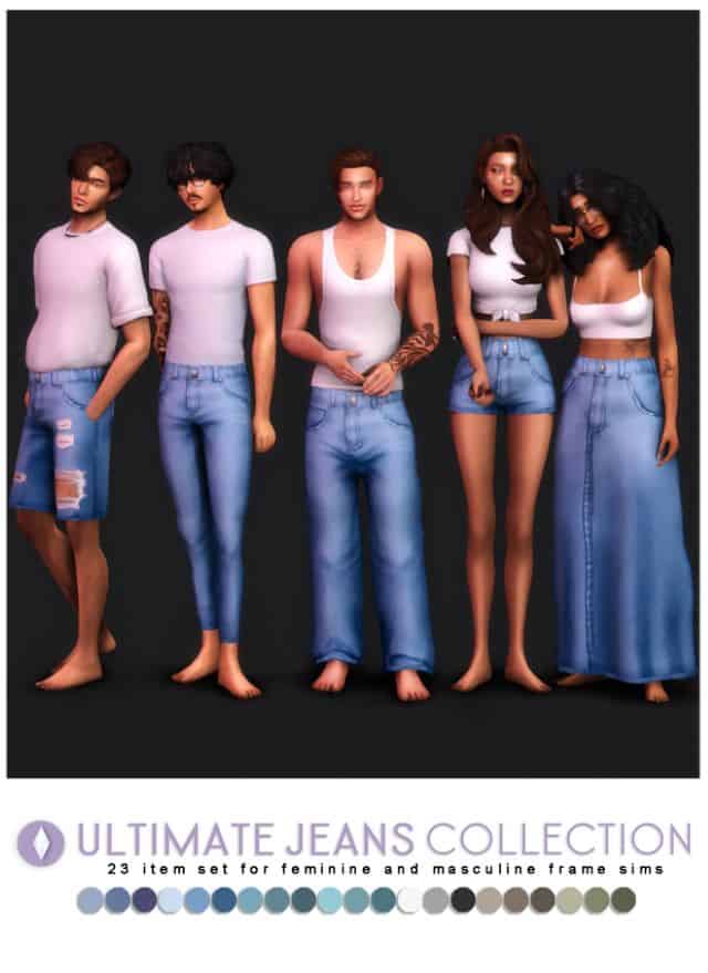 Ultimate Jeans Sims 4 CC Clothing Collection
