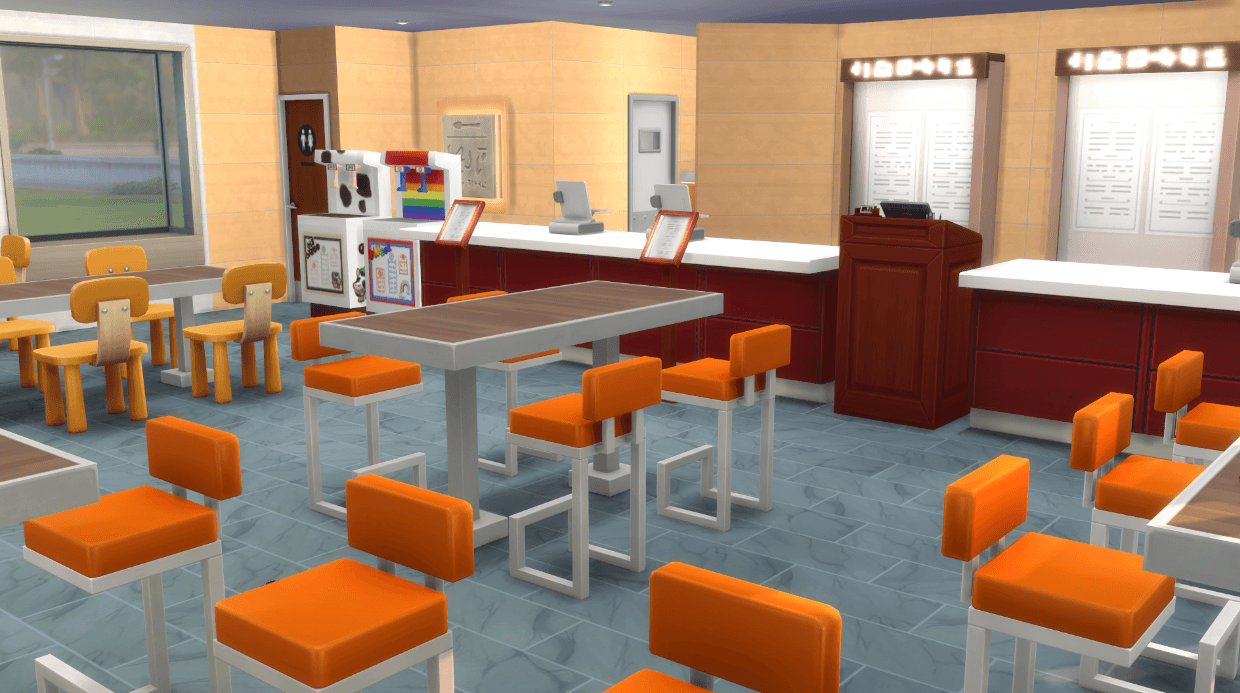 Hungry Plumbobs Fast Food Counter