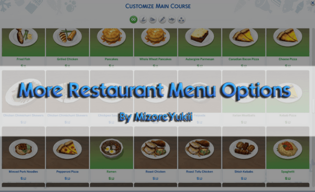 More Restaurant Menu Options