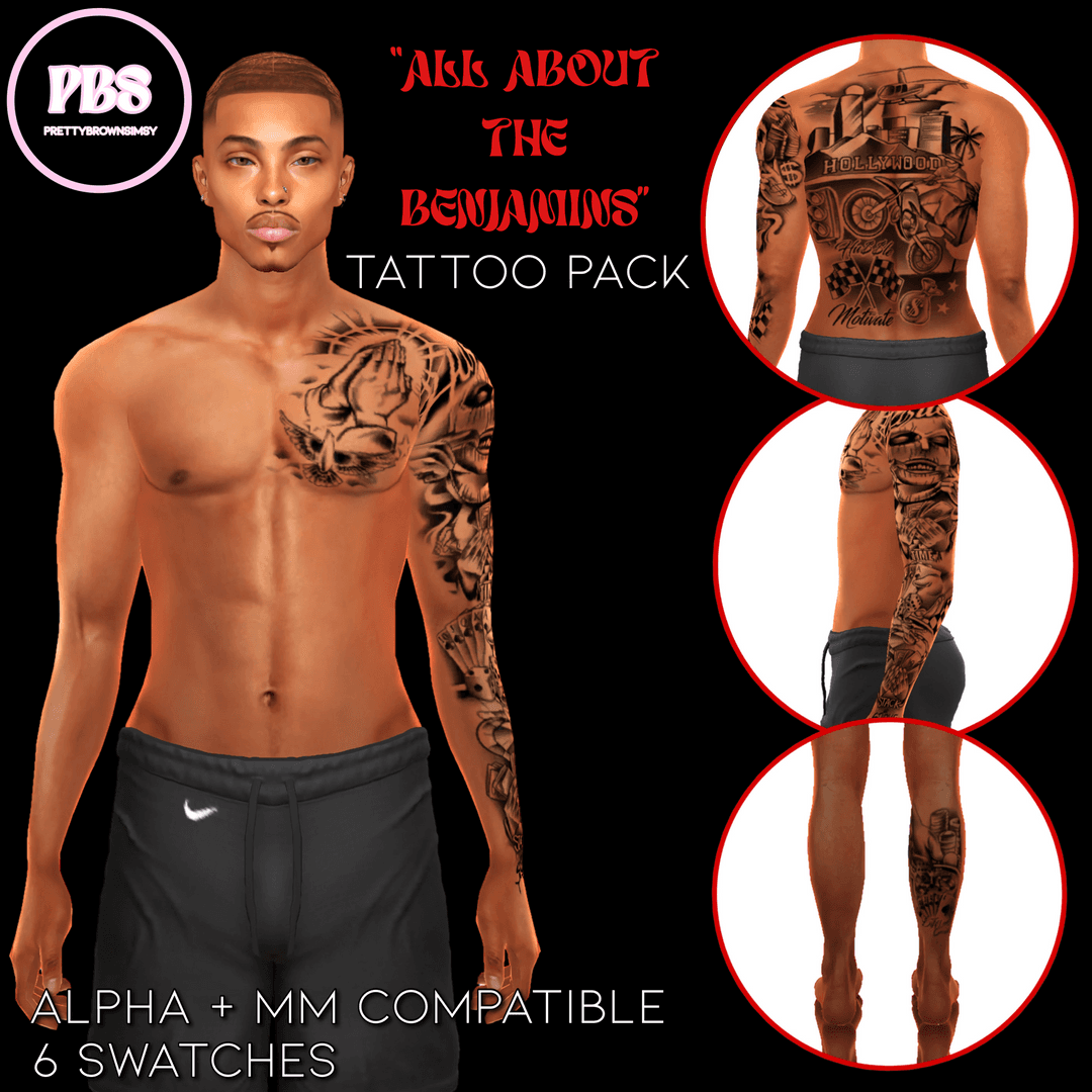 “All About the Benjamins” Male Tattoo Pack 001
