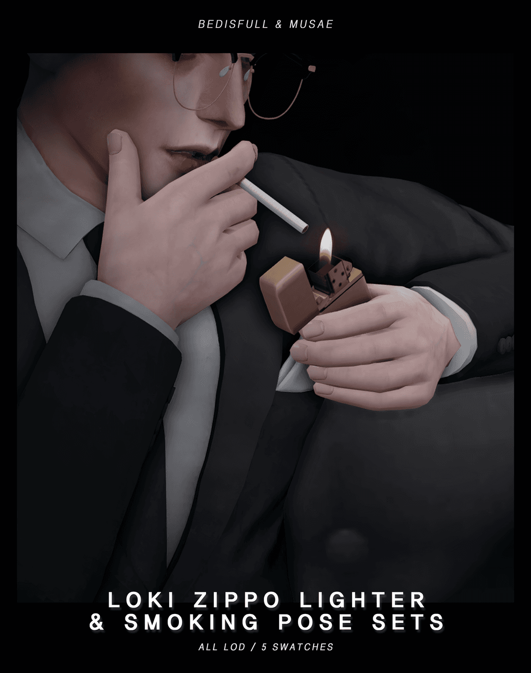 Loki Zippo Lighter and Smoking Pose Set